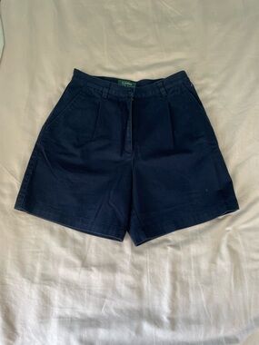Ralph Lauren Petite Navy Cotton High-Rise Shorts